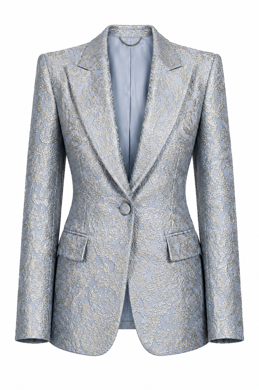 Blue & Gold Brocade Blazer
